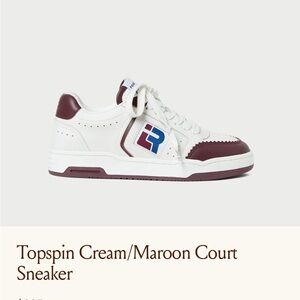 Topspin Cream and Maroon Court Sneaker